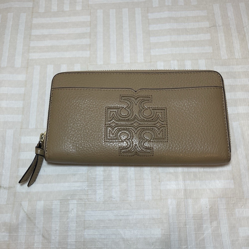 Tory Burch Harper Leather Wristlet in Vintage Camel EUC